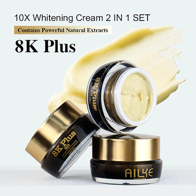 AILKE 10X Whitening Face Cream with Collagen, Glutathione, 50ml - Reduce Dark Spots & Sun Spots, Inhibit Melanin - For All Skin Types