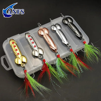 Hard Metal Fish Lures - 2pcs/5pcs Spoon Lure for Fun Fishing, Novelty Gifts 5pcs with box