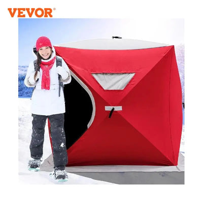 VEVOR Ice Fishing Tent - Warm Winter Camping Tent with Ultralarge Space, Windproof & Waterproof, 2/3/8 People Capacity