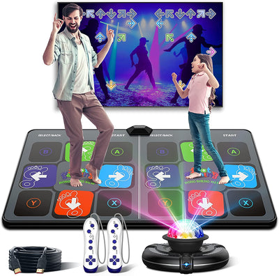Dance Mat Game for TV/PC Family Sports Video Game Anti-slip Music Fitness Carpet Wireless Double Controller Folding Dancing Pad Default Title