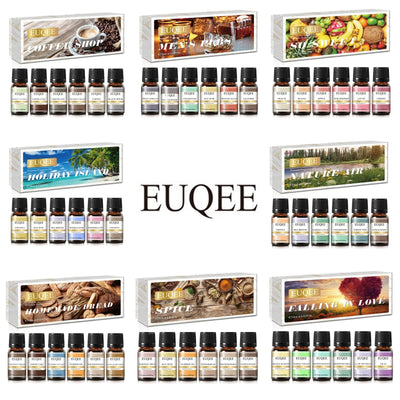 EUQEE 6pcs/set Fragrance Oil Gift Kit For Diffuser Coffee Bakery Harvest Spice Pumpkin Pie Forest Pine Sweet Fruit Perfume Oils