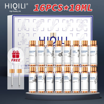 HIQILI 16 Bottle 10ML Essential Oils Set,100% Pure Nature for Aromatherapy | Humidifier, Massage,Diffuser, Skin &amp; Hair Care,DIY