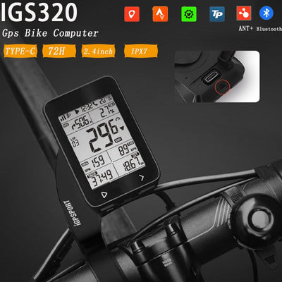 iGPSPORT iGS320 Bike Computer - ANT+ Wireless Speedometer, Bluetooth GPS, Route Navigation, Smart Notifications, Odometer | Bike Navigation Device