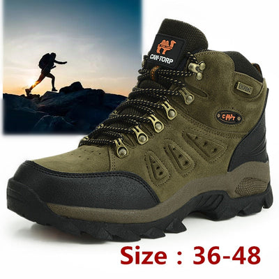 Large Size 48 Hiking Boots Men Summer Winter Outdoor Warm Fur Non Slip Fashion Women Footwear Boys Outdoor Work Ankle Boot Fall
