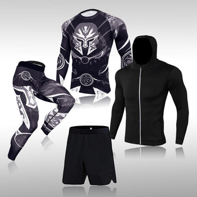 Men Training Sportswear Set Gym Fitness Compression Sport Suit Jogging Tight Sports Wear Clothes