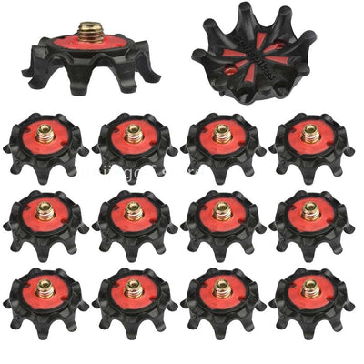 Golf Shoe Spikes: 14pcs Red 1/4 Turn Fast Twist Cleats Replacement Default Title