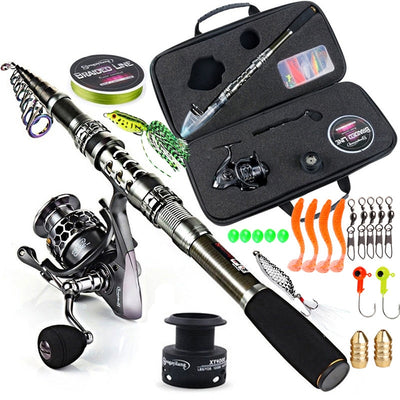 Sougayilang Telescopic Fishing Rod and Reel Combo - Lightweight, Portable, and Versatile
