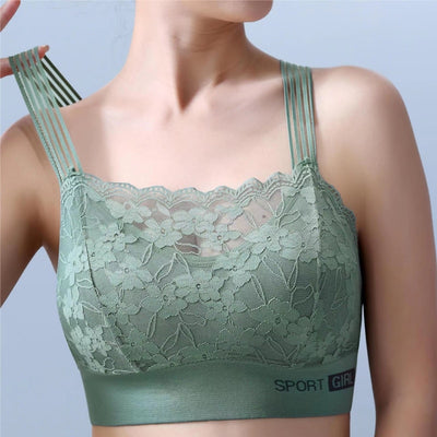 New Sexy Lace Ladies Bra Small Chest Gathered Anti-sagging Sports Beautiful Back Women&#39;s Underwear Shockproof Wrapped Chest