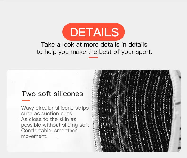 Silicone full knee brace strap patella medial support compression protection