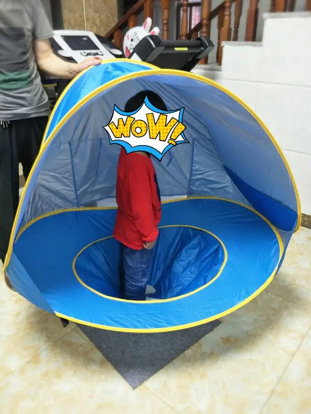 Baby beach tent kids outdoor camping easy fold up waterproof up sun awning tent uv-protecting