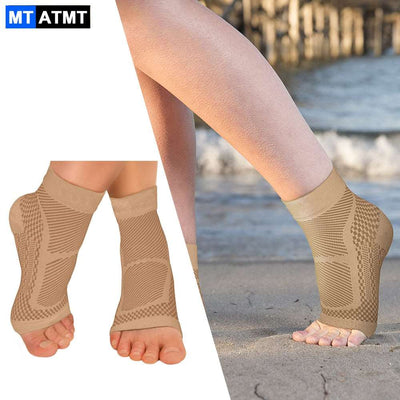1Pair Ankle Brace Compression Sleeve - Relieves Achilles Tendonitis, Joint Pain. Plantar Fasciitis
