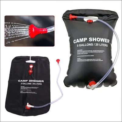20l portable camping shower bag outdoor travel hiking bbq cycling beach swimming solar heated