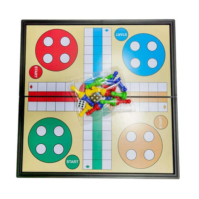 25cm Ludo Board Game Magnetic 5 In 1 Plastic with Folding Chessboard Ludo Chess for Kids Children Education toy