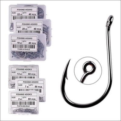 50pcs / 20pcs / Box Circle Carp Eyed Fishing Hook Size 2-22# Ring eye Japan Fishhooks Fishing Hooks Single Jig Fish Hook Tackle - Essential Sporting