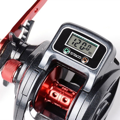 6.3:1 13+1BB Fishing Reel Left / Right Hand Low Profile Line Counter Fishing Tackle Gear with Digital Display Carretilha Pesca