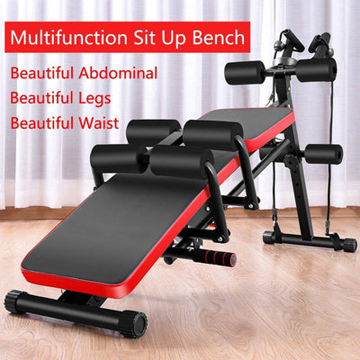 8 IN 1 Abdominal Trainers Push Ups Workout Beauty Waist Machine Height Adjustable Sit-up Exerciser Home Trainer Dumbbell Bench Black