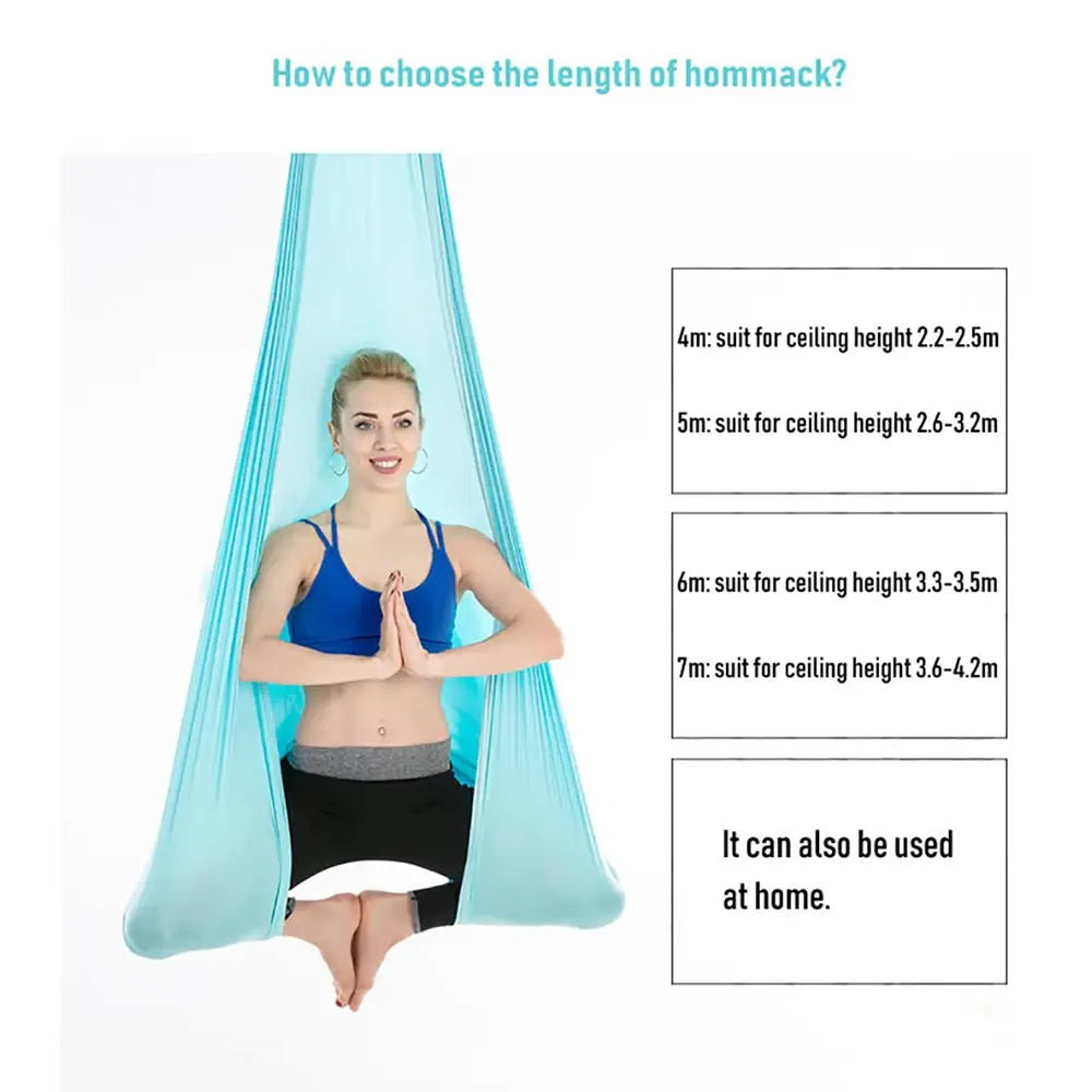 19 color aerial yoga hammock silk 4/5/6/7*2.8m yoga flying swing for anti-gravity yoga inversions