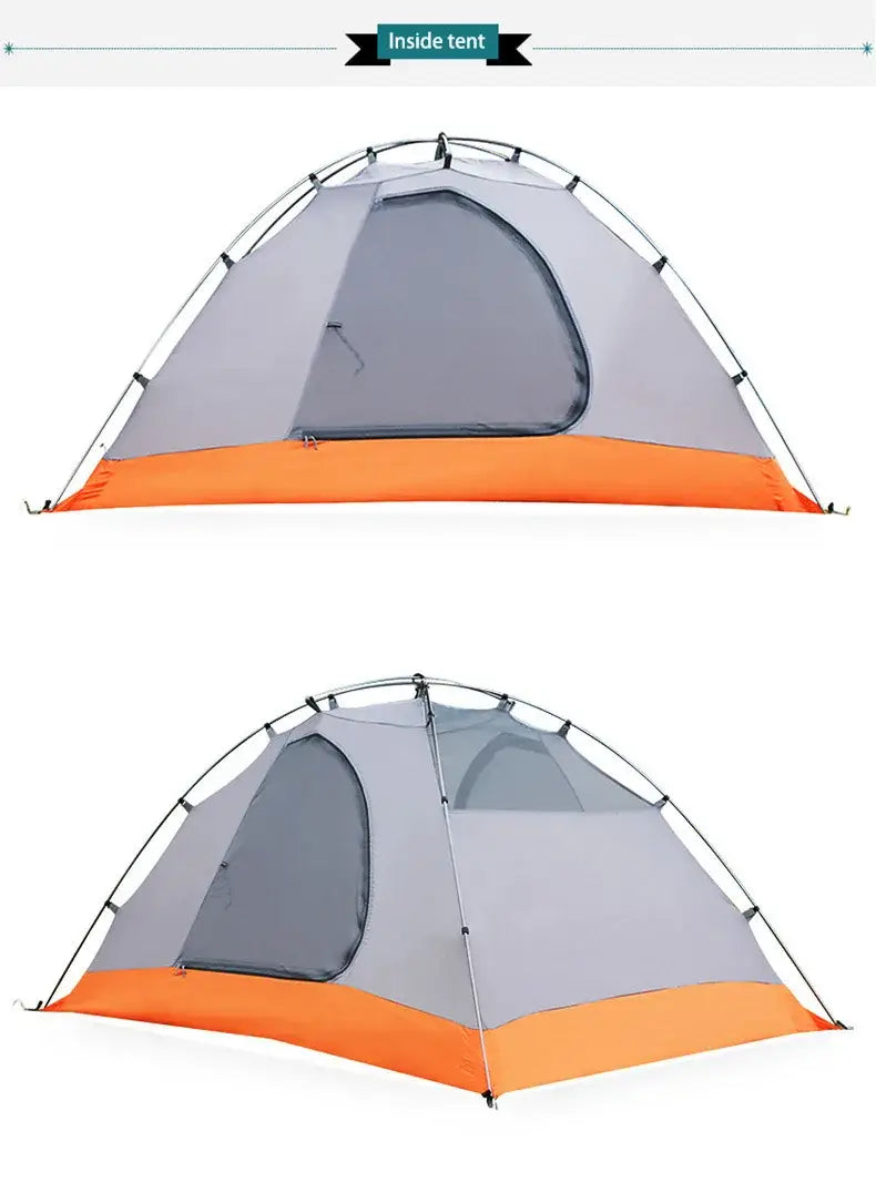 Hewolf 1595 outdoor double layer ultralight aluminum pole waterproof windproof camping tent 2.51kg