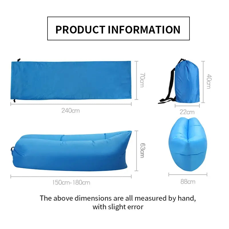 Foldable Air Sofa Inflatable Loungers Couch Sleeping Bed for Outdoor Travelling Camping Hiking Pool Beach Parties