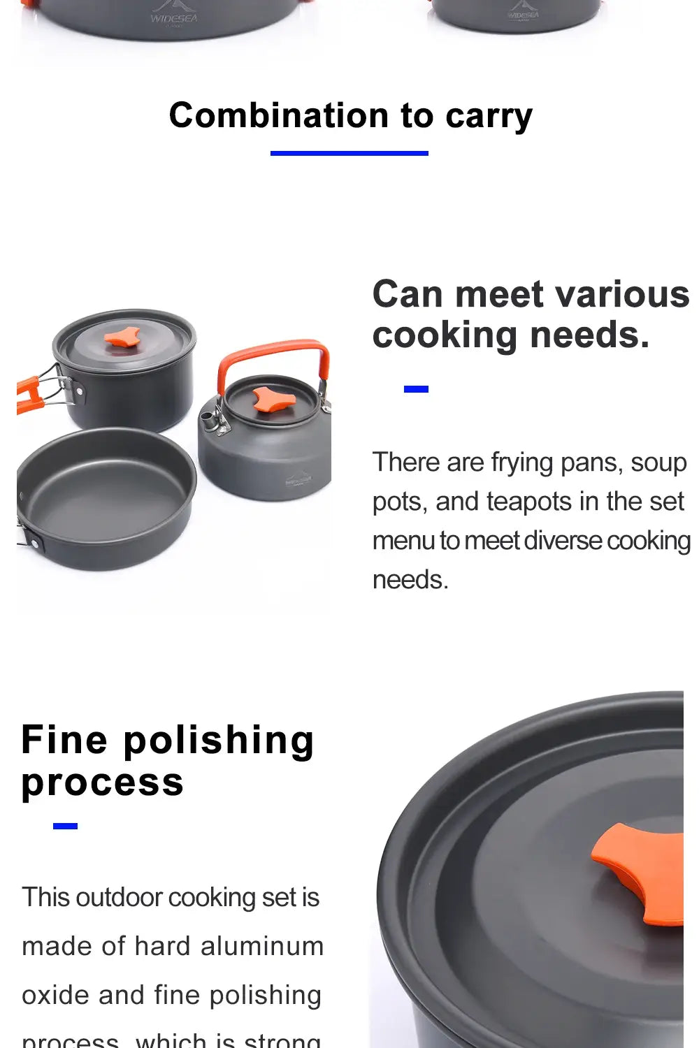 Widesea camping outdoor cookware set tableware cooking cutlery utensils hiking picnic travel