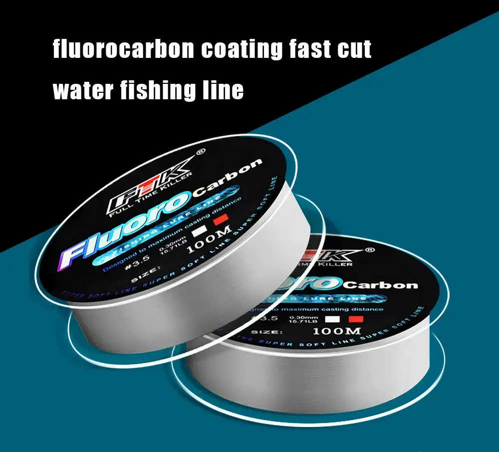 Ftk 100m fluorocarbon coating fishing line 4.14lb-34.32lb carbon fiber monofilament leader line