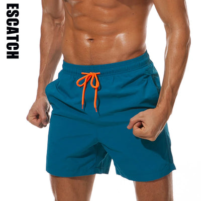 Swim Shorts for Men by ESCATCH - Quick Dry, Solid, Nylon Beach Board Shorts