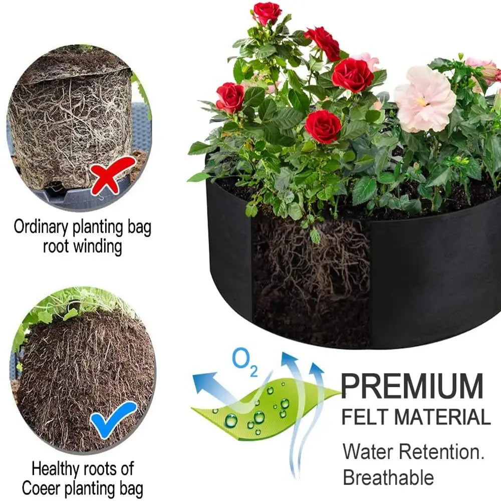 10/40/50/100 gallons fabric garden raised bed round planting container grow bags fabric planter pot