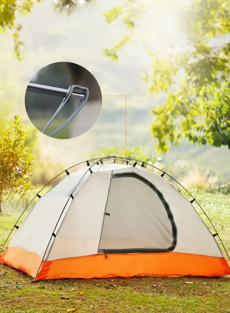 Hewolf 1595 outdoor double layer ultralight aluminum pole waterproof windproof camping tent 2.51kg