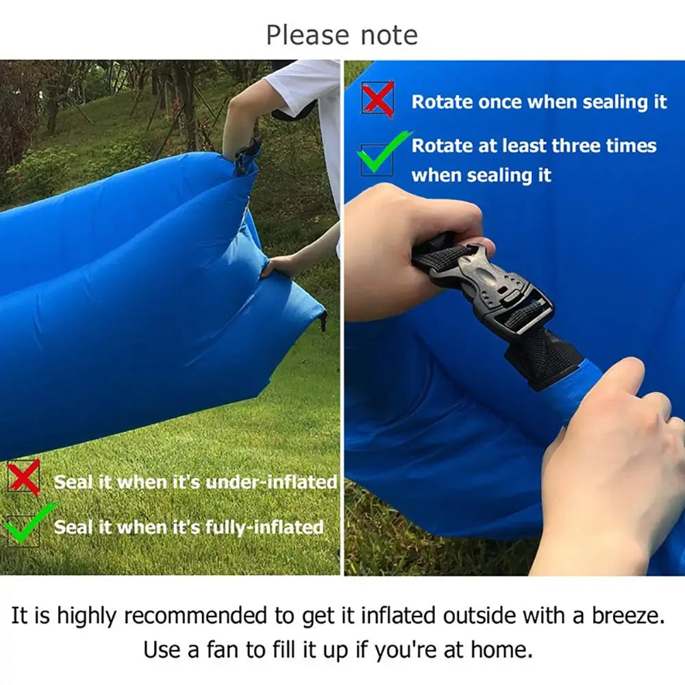 Foldable Air Sofa Inflatable Loungers Couch Sleeping Bed for Outdoor Travelling Camping Hiking Pool Beach Parties
