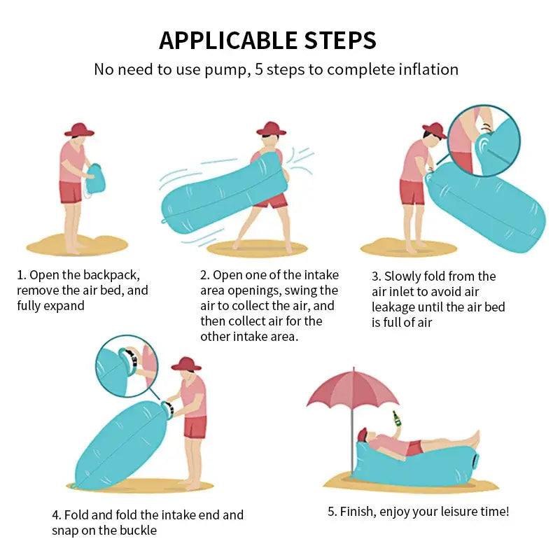 Foldable Air Sofa Inflatable Loungers Couch Sleeping Bed for Outdoor Travelling Camping Hiking Pool Beach Parties