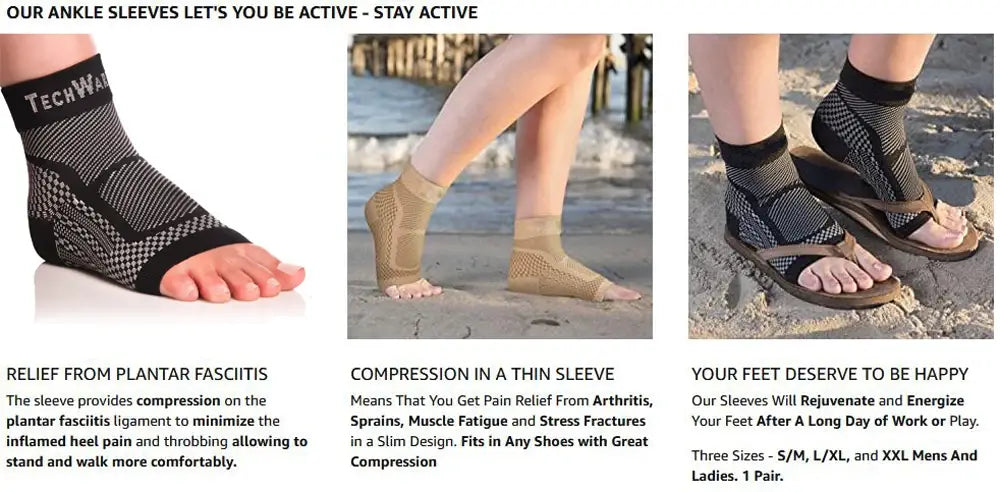 1pair ankle brace compression sleeve - relieves achilles tendonitis joint pain. Plantar fasciitis