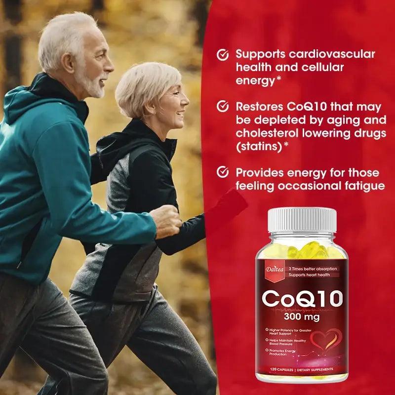 Coenzyme q-10 300mg antioxidant supports heart cardiovascular brain health balanced energy
