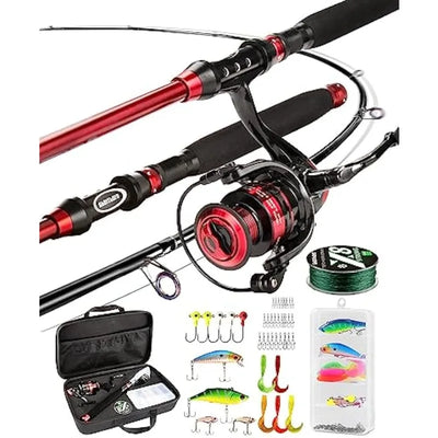 Ghosthorn Fishing Rod and Reel Combo, Telescopic Fishing Pole Kit for Men Collapsible Portable Fishing Gear Starter Compact United States