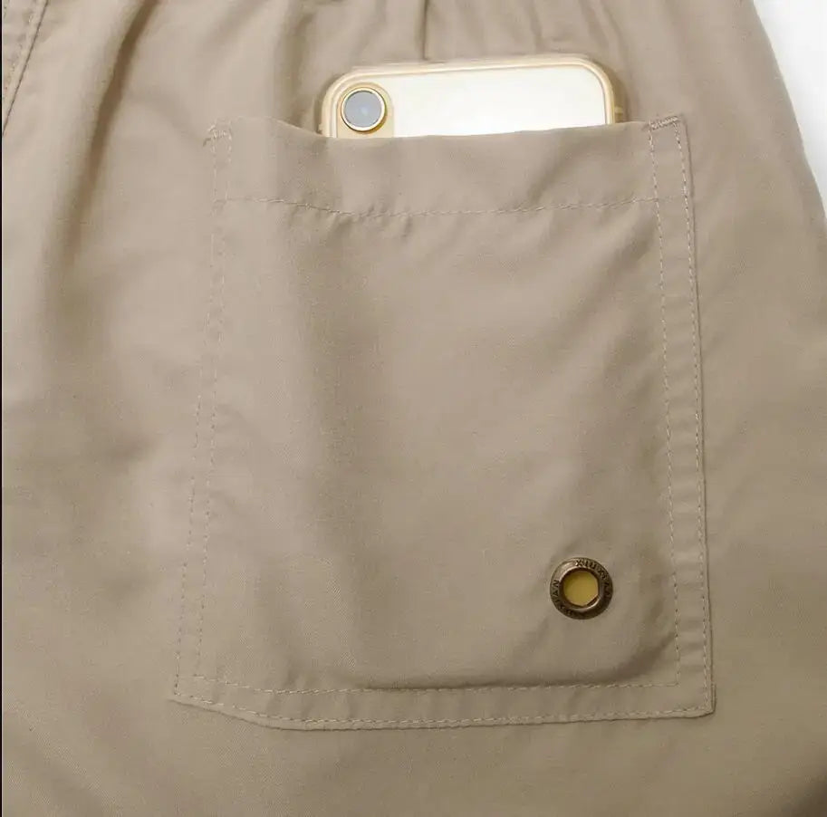 Swim trunks for men - quick dry board shorts with pockets for surfing and beach