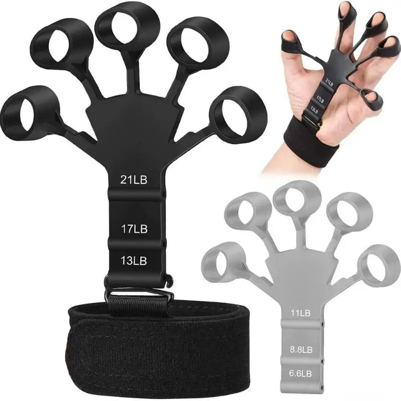 Silicone gripster grip strengthener finger stretcher hand trainer - improve hand strength and grip