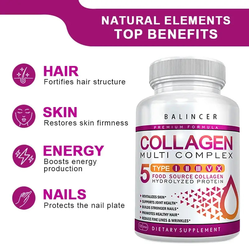 Collagen complex - for skin care reduce fine lines and wrinkles firm skin support hair joint