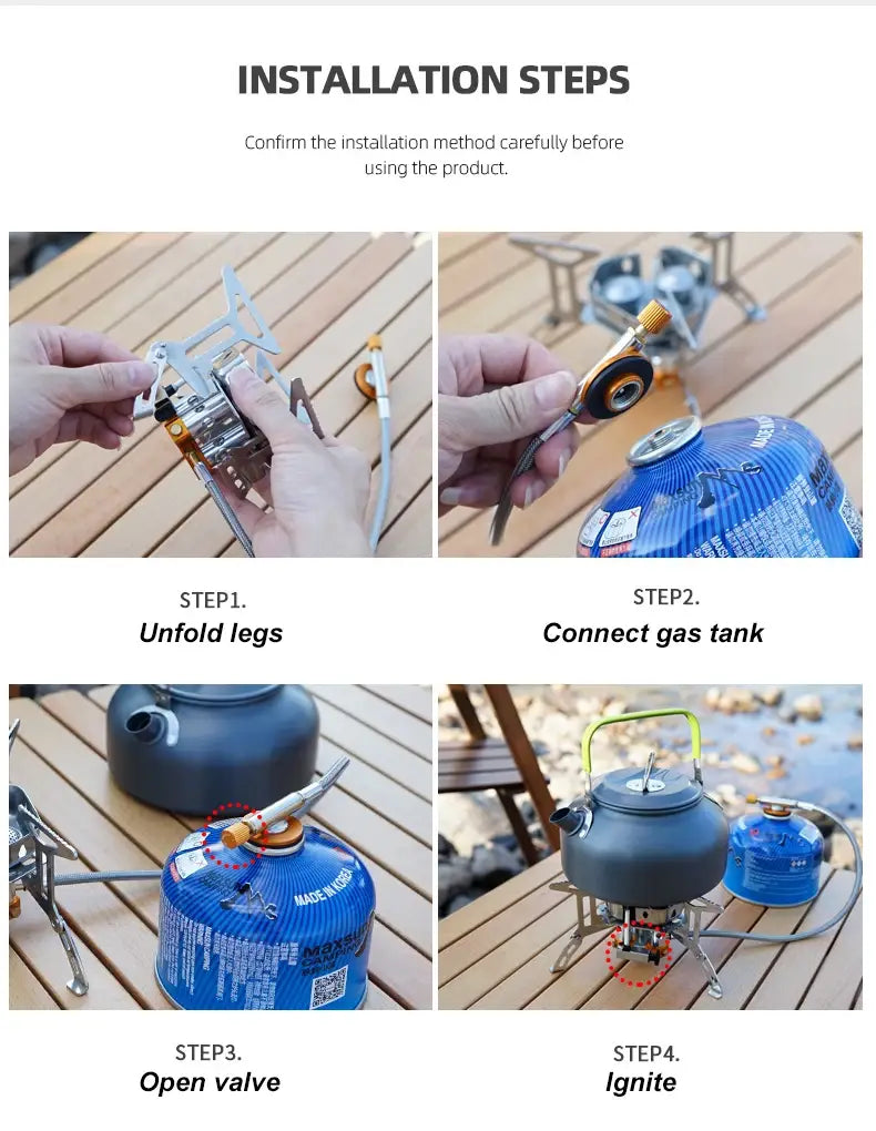 Outdoor portable three head stove - camping windproof burner