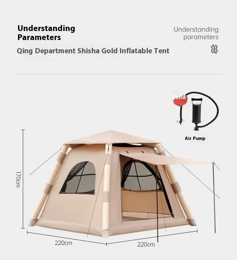 Lohascamping large camping air tent for 4-5 people air shelter dome tent family hiking inflatable