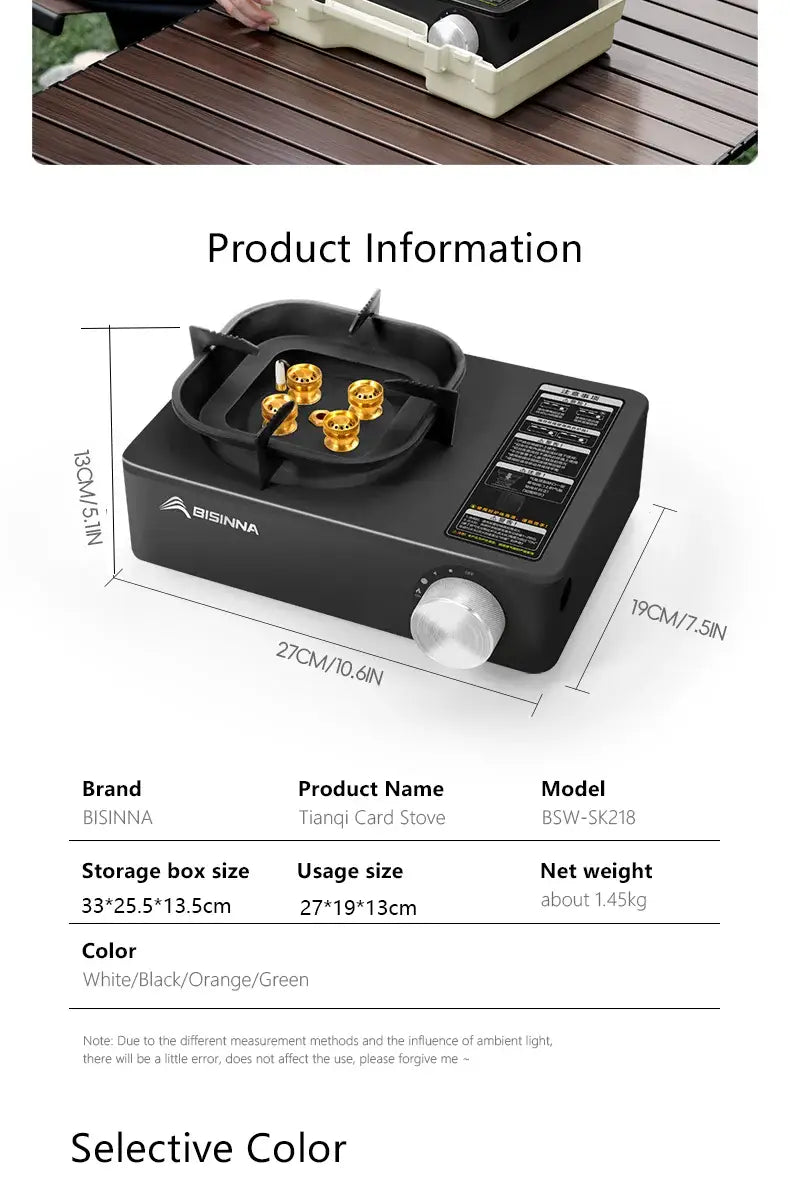 Bisinna camping gas stove 5800w high firepower outdoor portable cassette burner for picnic hiking