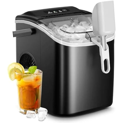 Portable Countertop Ice Maker - Self-Cleaning, 26 lb/24 Hours, with Scoop (ZAOXI)