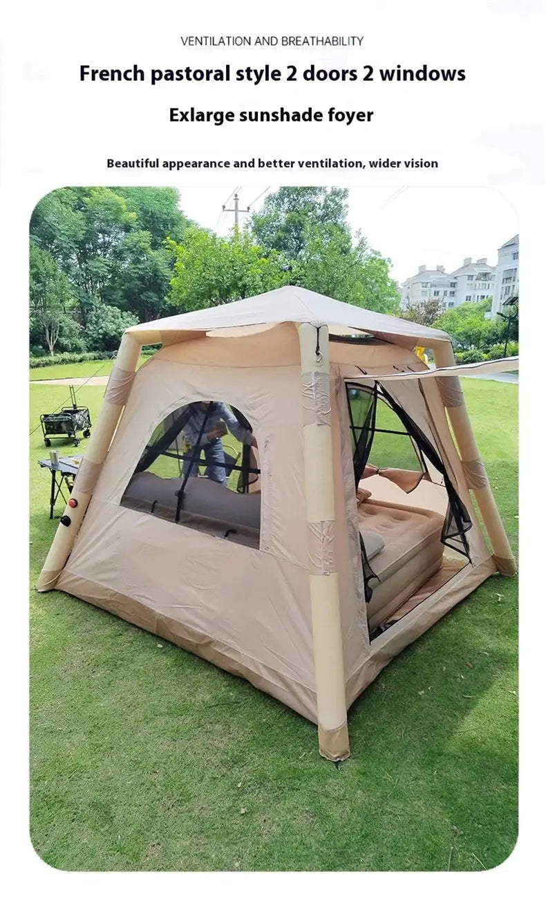 Lohascamping large camping air tent for 4-5 people air shelter dome tent family hiking inflatable