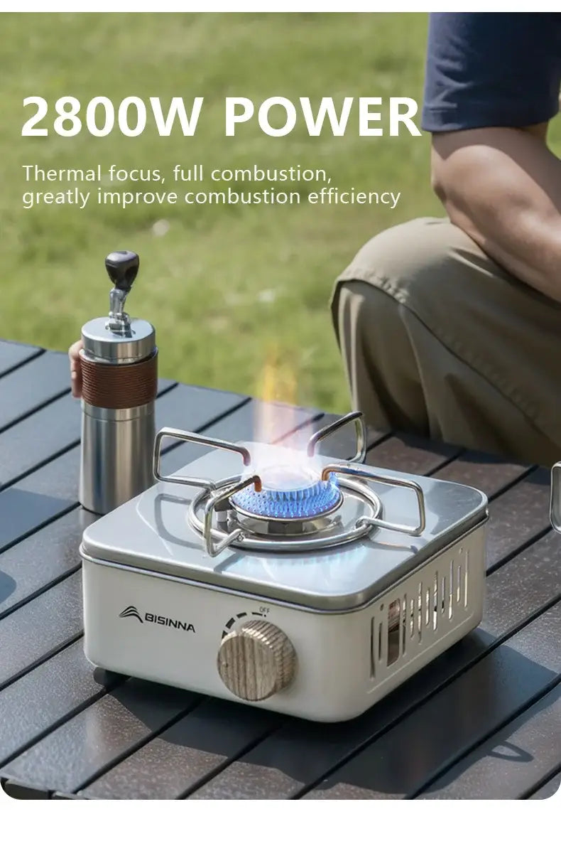 Bisinna camping gas stove 2800w high firepower portable cassette furnace outdoor gas burner picnic