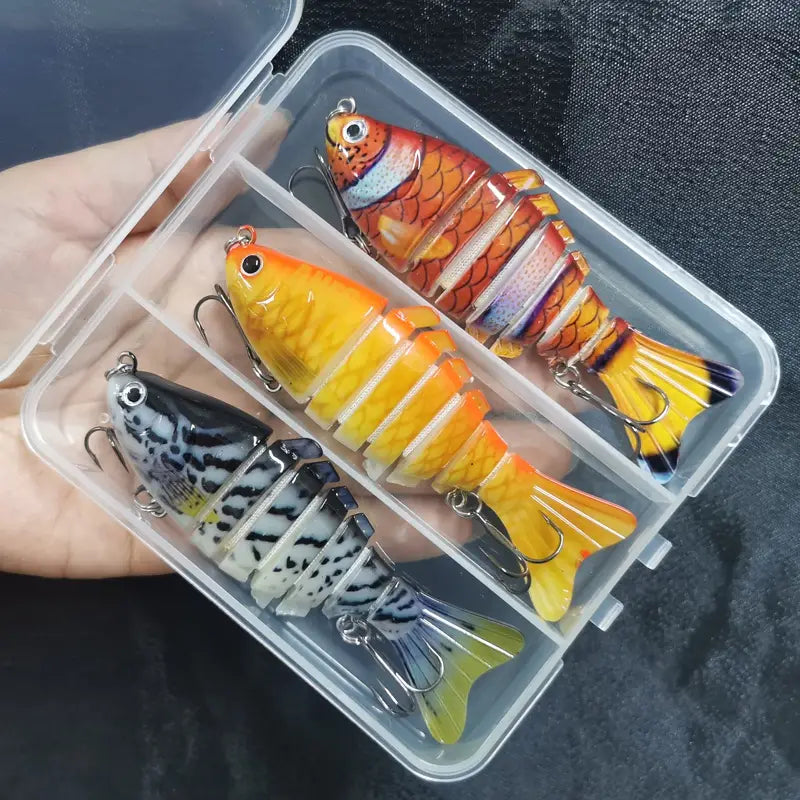 3pcs sinking fishing lures multi jointed swimbait bionic artificial bait freshwater saltwater trout