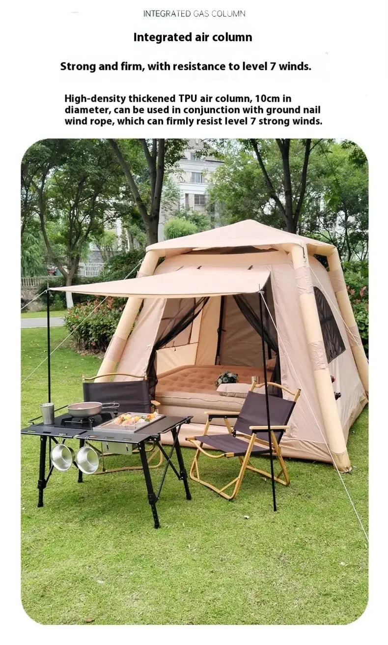 Lohascamping large camping air tent for 4-5 people air shelter dome tent family hiking inflatable