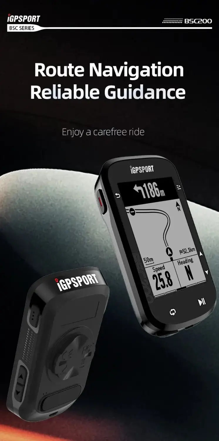 Igpsport bsc200 gps bicycle computer - wireless speedometer & route navigation