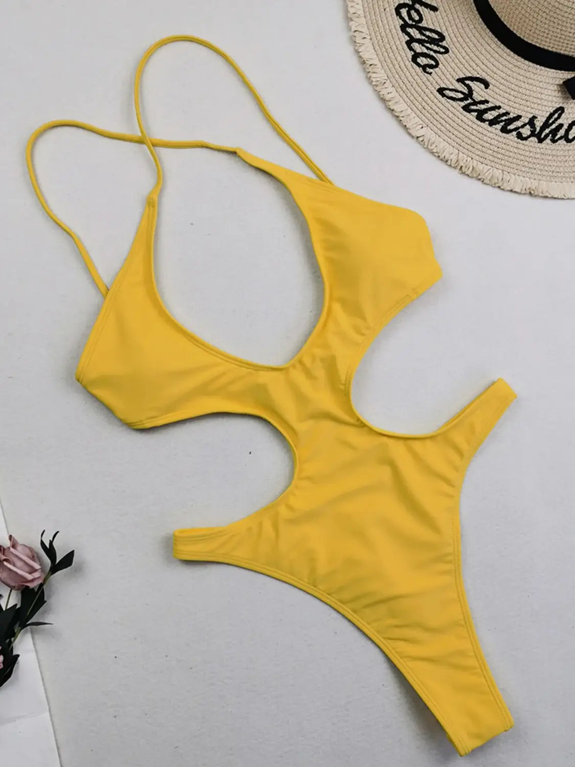 Sexy solid hollow out one piece swimsuit female plus size swimwear women backless bathing suits