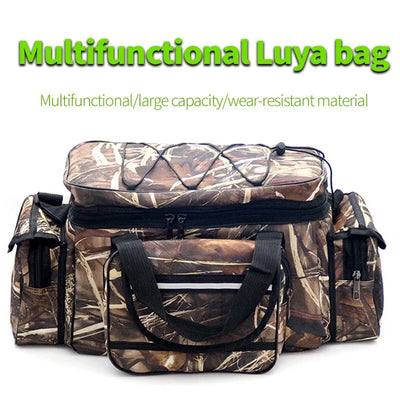 Waterproof Fishing Bag Nylon Large Capacity Multi Purpose Fishing Tackle Two Layer Waterproof Outdoor Shoulder Bags