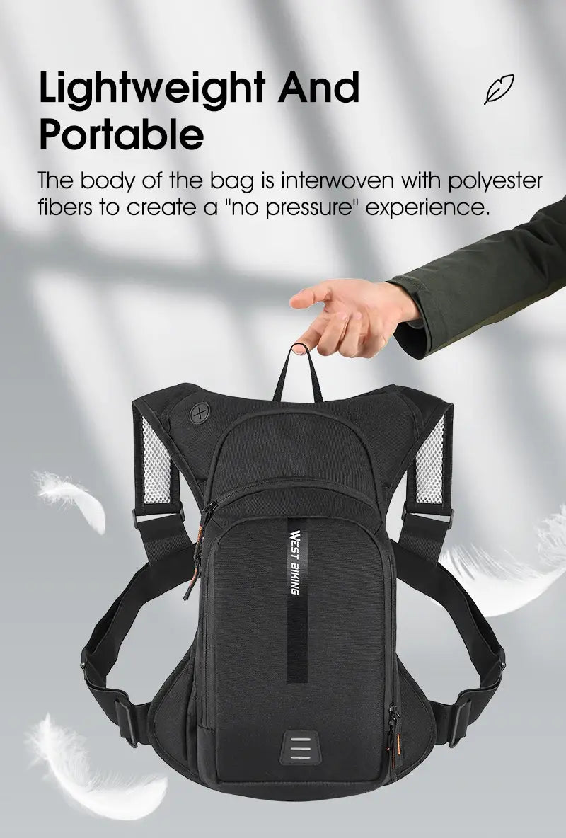 West biking ultralight 10l sports hydration backpack