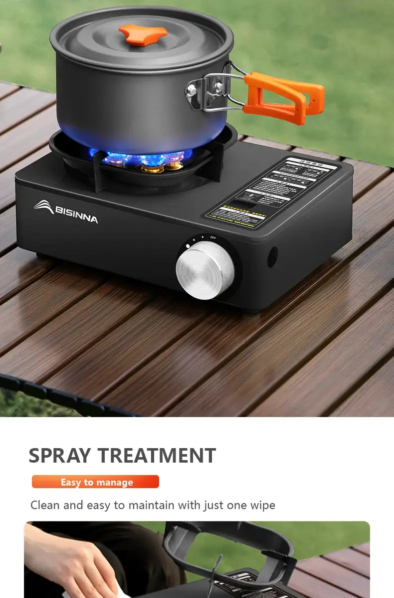 Bisinna camping gas stove 5800w high firepower outdoor portable cassette burner for picnic hiking