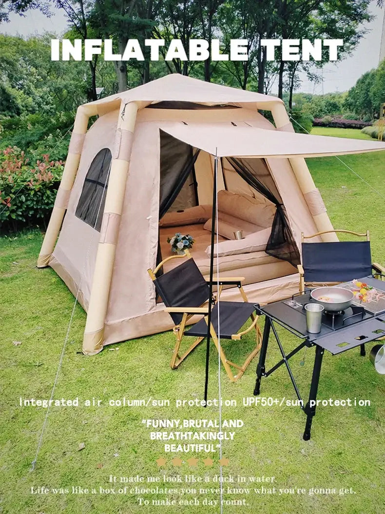 Lohascamping large camping air tent for 4-5 people air shelter dome tent family hiking inflatable